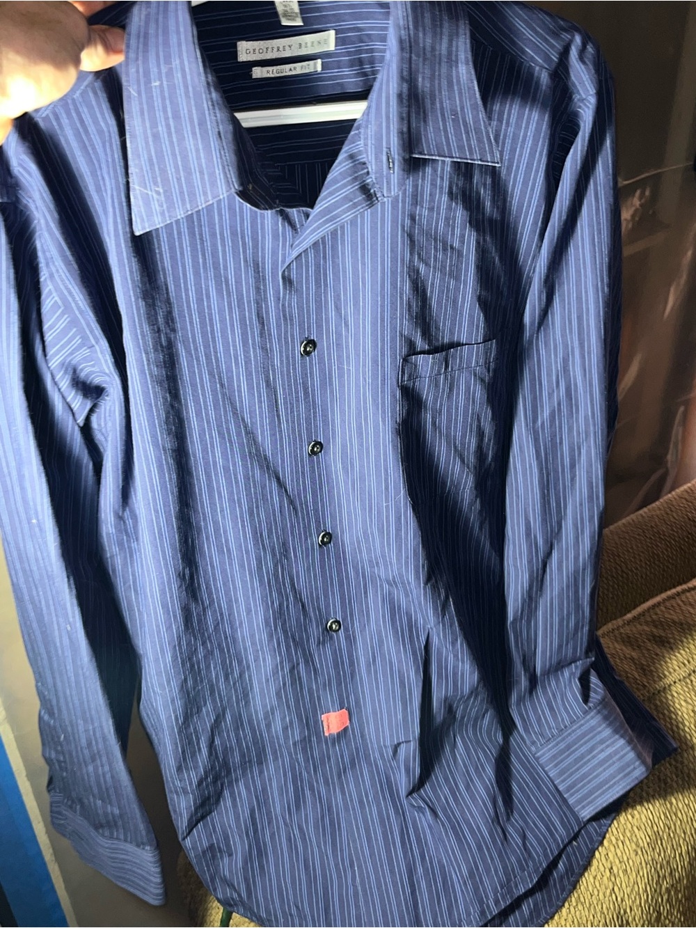 Men’s Geoffrey Beene Regular Fit Large 16-1/2 34/35 Dress Shirt Wrinkle Free